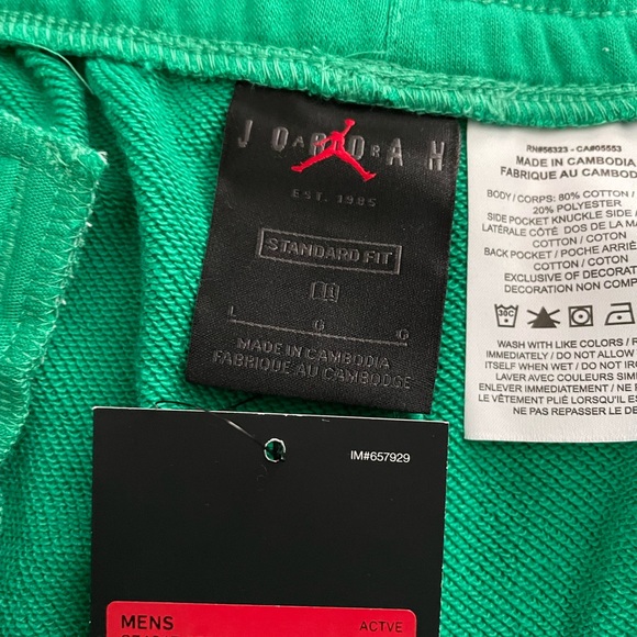 Air Jordan DNA Sport Fleece Shorts Green Black - Picture 9 of 10